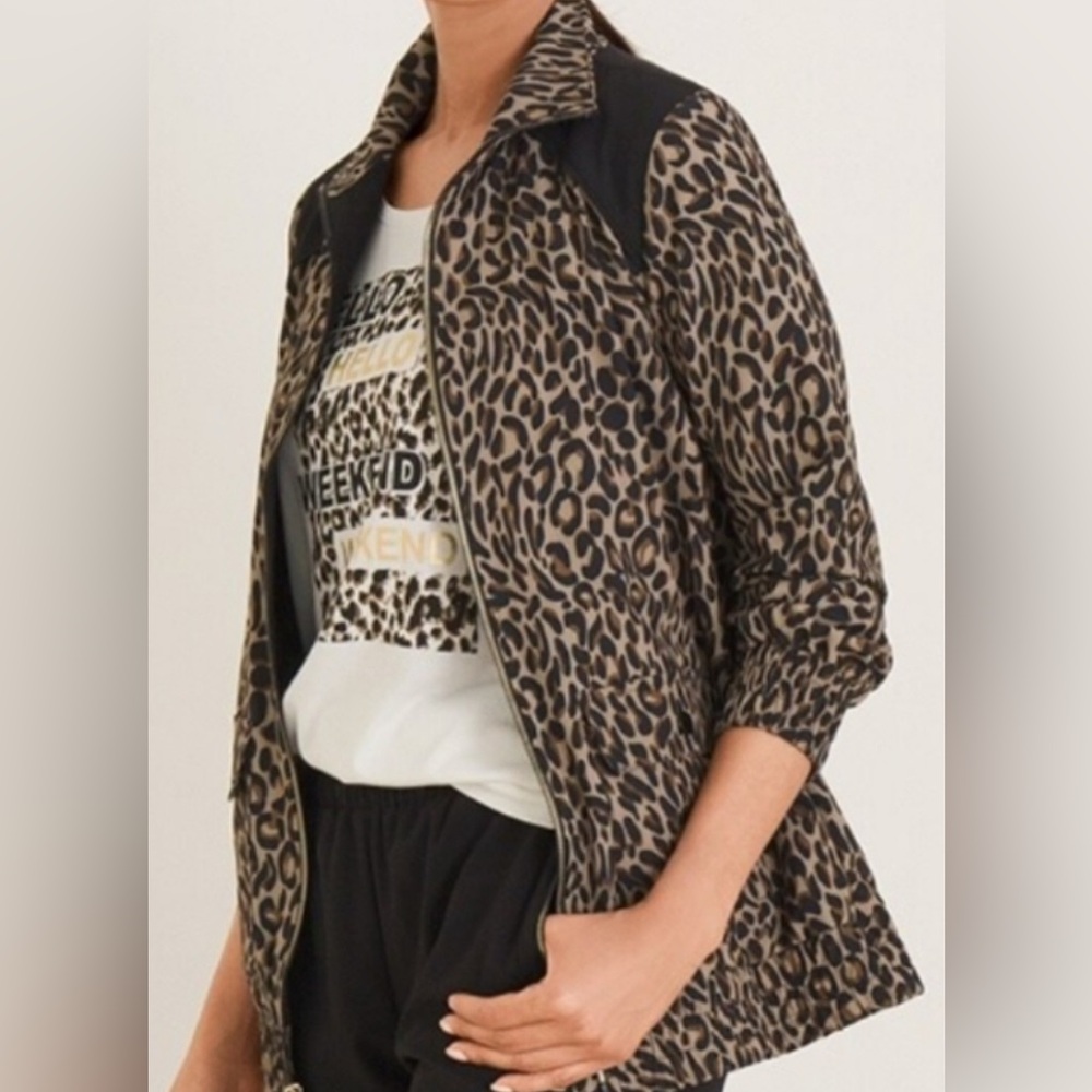New - Chico’s ‘Zenergy’ Cheetah Zip Active Jacket